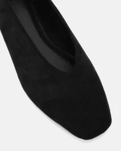 CHANDER Black Suede Ballet Flats