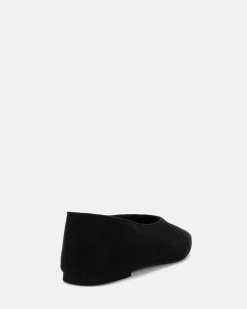 CHANDER Black Suede Ballet Flats