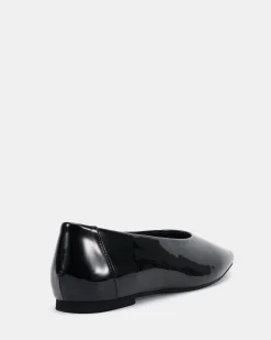 CHEDDAR Black Patent Ballet Flats