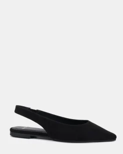 CHIP Black Suede Ballet Flats