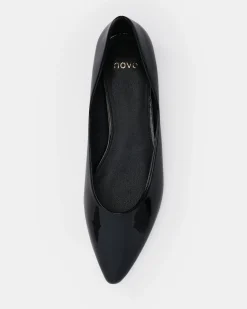 CLEVER Black Patent Ballet Flats