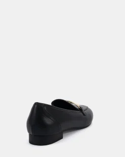 CORRIE Black Smooth Loafers