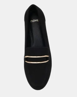 CORRIE Black Suede Loafers