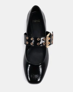 COTILLION Black Patent Ballet Flats