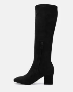 DASHIELL Black Suede Long Boots