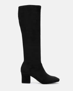 DASHIELL Black Suede Long Boots