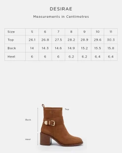 DESIRAE Caramel Suede Heeled Boots