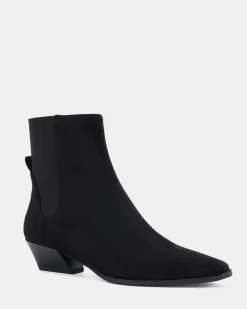 DESTA Black Suede Ankle Boots