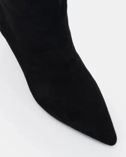 DEVYN Black Suede Heeled Boots