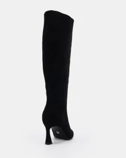 DEVYN Black Suede Heeled Boots