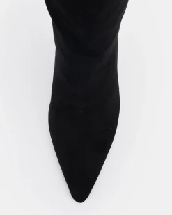 DEVYN Black Suede Heeled Boots
