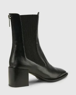 DNA Black Smooth Ankle Boots