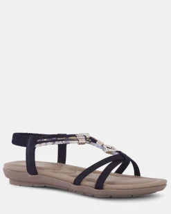 ELDARLING BLACK Strappy Sandals