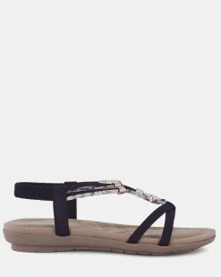 ELDARLING BLACK Strappy Sandals