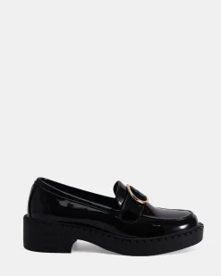 ELMORE Black Patent Loafers