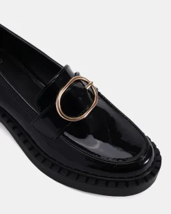 ELMORE Black Patent Loafers