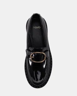 ELMORE Black Patent Loafers