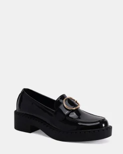 ELMORE Black Patent Loafers