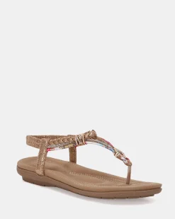 ELSANDY GOLD Strappy Sandals