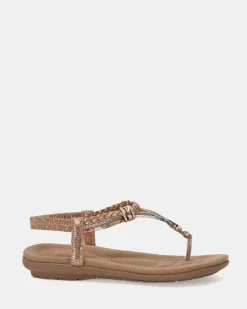 ELSANDY GOLD Strappy Sandals