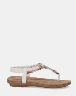 ELSANDY WHITE Strappy Sandals