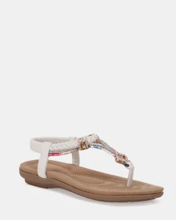 ELSANDY WHITE Strappy Sandals