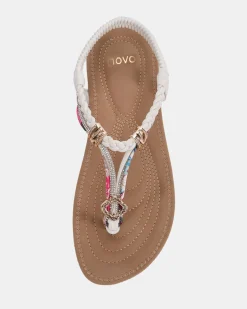 ELSANDY WHITE Strappy Sandals