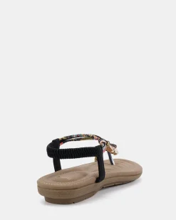 ELSUNNY BLACK Strappy Sandals