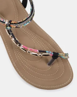 ELSUNNY BLACK Strappy Sandals