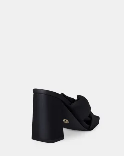 FAIZA BLACK Open Toe Heels