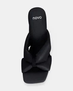 FAIZA BLACK Open Toe Heels