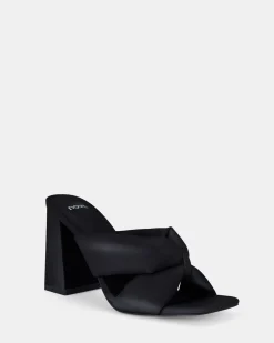 FAIZA BLACK Open Toe Heels