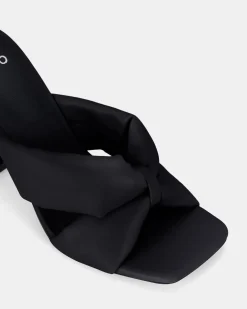 FAIZA BLACK Open Toe Heels