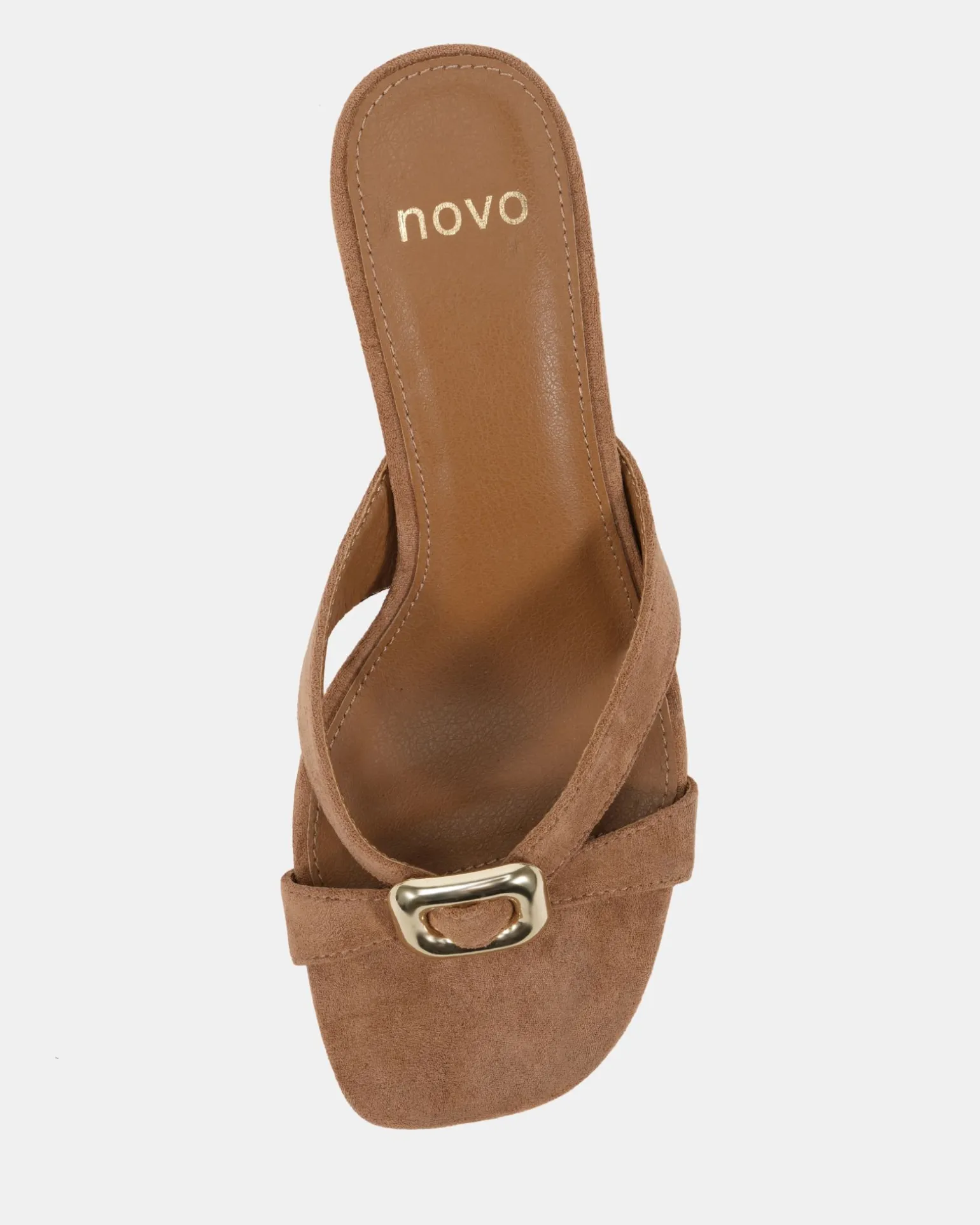 FINNEGAN Caramel Suede Block Heels
