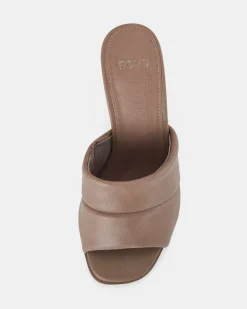 FROSTY ALMOND Open Toe Heels
