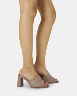 FROSTY ALMOND Open Toe Heels
