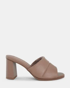 FROSTY ALMOND Open Toe Heels
