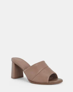 FROSTY ALMOND Open Toe Heels