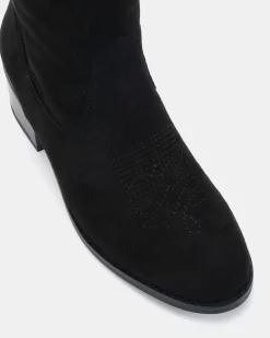 HARLAN Black Suede Long Boots