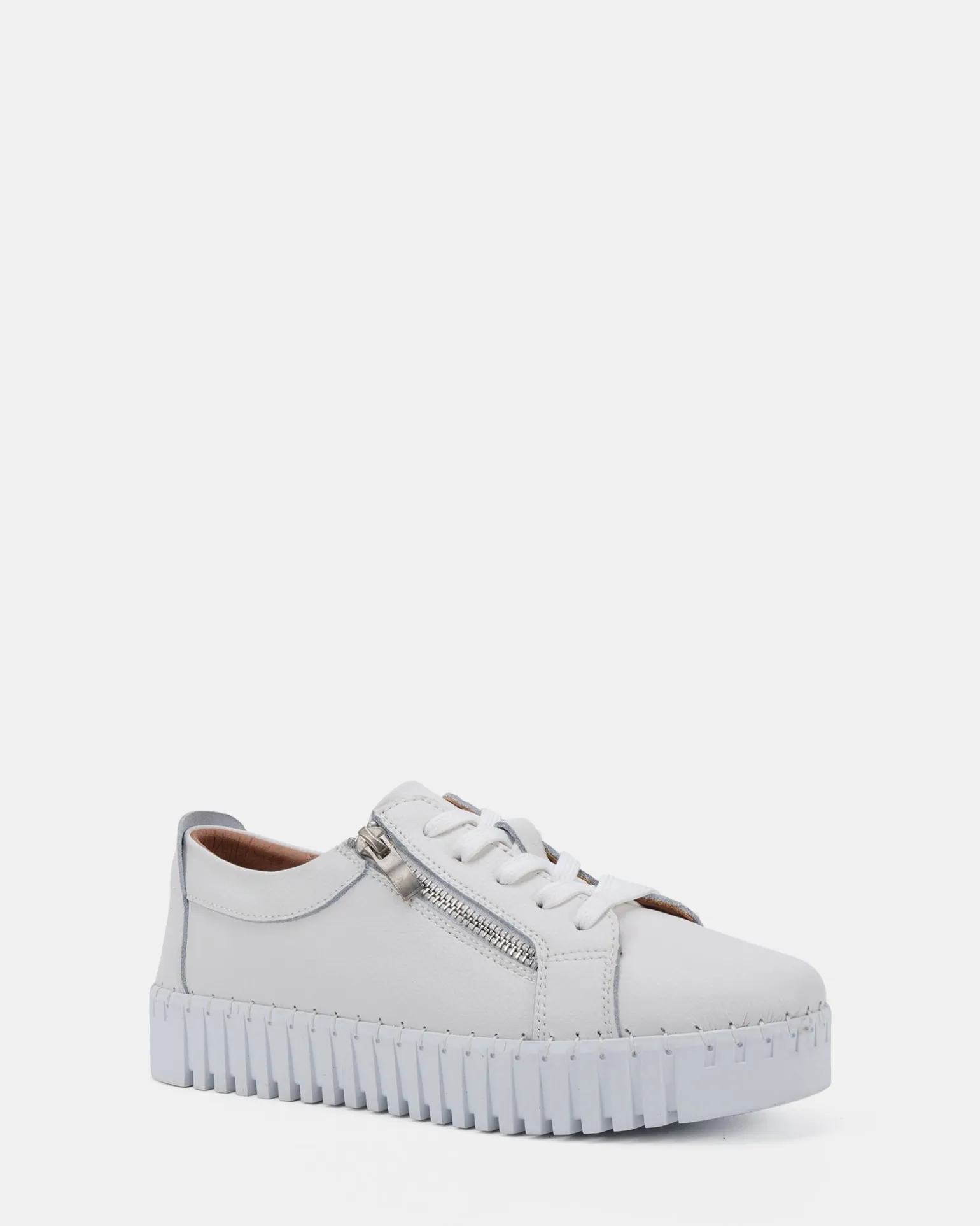 HATTIE RIVERS WHITE Lace Up Sneakers