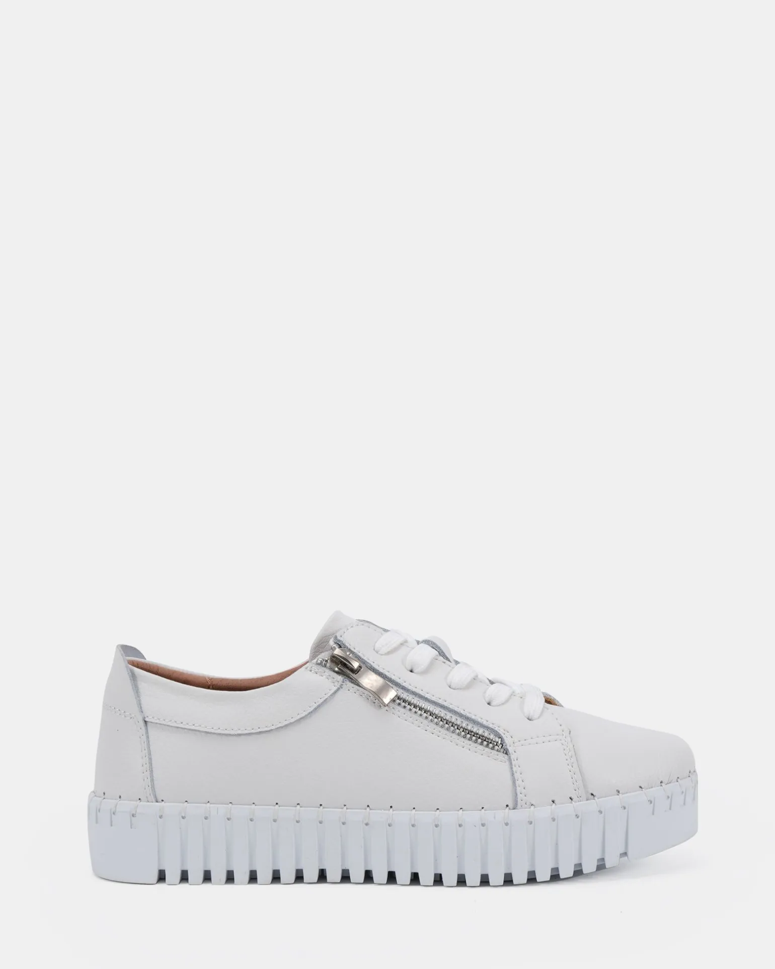 HATTIE RIVERS WHITE Lace Up Sneakers