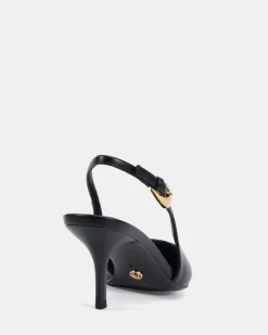 ICONIC Black Smooth Pumps