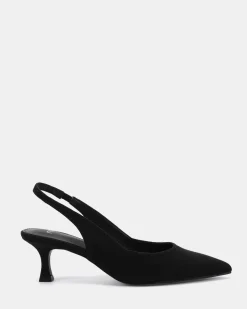 IDINNA Black Suede Low Heels