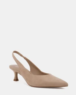 IDINNA Neutral Suede Low Heels