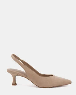 IDINNA Neutral Suede Low Heels