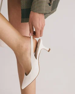 IDINNA White Smooth Low Heels