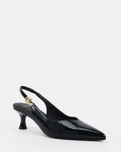 IONIZE Black Patent High Heels