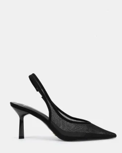 IRAYA Black Mesh Pumps