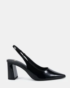 IRIE Black Patent Mid Heels