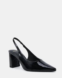 IRIE Black Patent Mid Heels